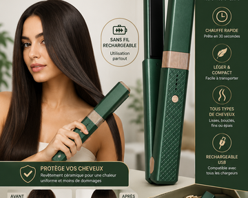Lisseur portable  de couleur verte  . 